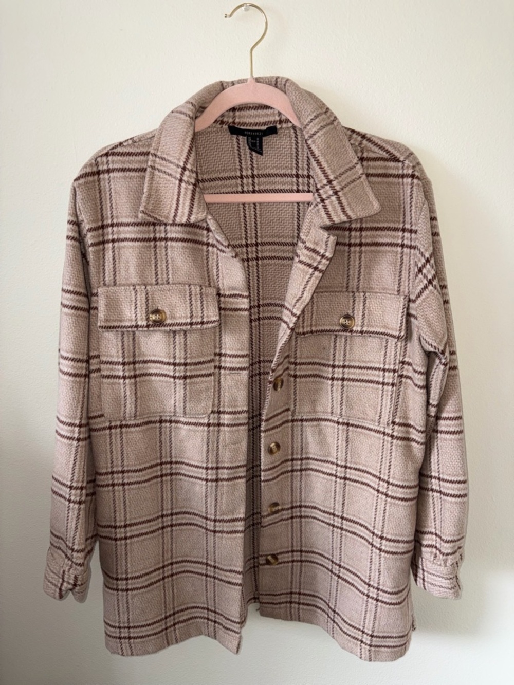Brown Plaid Shacket Forever 21